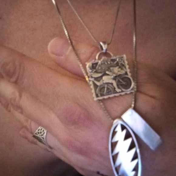 SOLID STERLING DEAD BOLT/ ALBERT HOFFMAN PENDANT - Picture 1 of 1